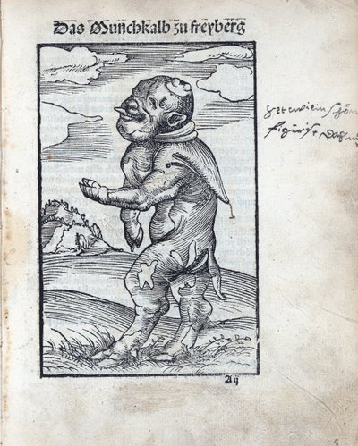 Monge Bezerro de Freiberg (Das Moenchskalb zu Freiberg), de Cranach, Lucas, o Ancião (1472-1553). Corte de madeira de Lucas the Elder Cranach