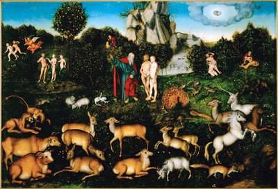 Paraíso (pintura sobre madeira de choupo) de Lucas the Elder Cranach