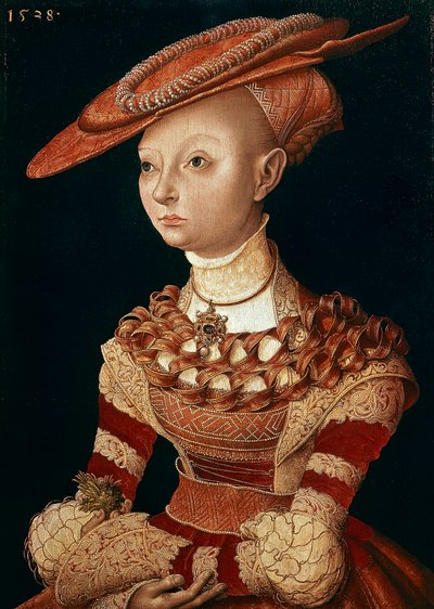 Retrato da Senhora por Lucas Cranach Elder (1472-1553) de Lucas the Elder Cranach