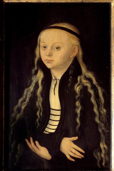 Retrato de Magdalena Luther (1529-1542) filha de Martinho Lutero Pintura de Lucas Cranach, o Antigo (ou o Ancião de Lucas the Elder Cranach
