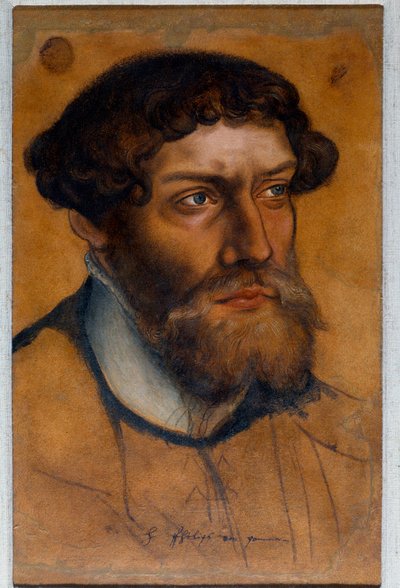 Retrato de Filipe I de Pomerânia, Príncipe da Reforma Desenho pastel por Lucas Cranach, o Antigo (ou o Ancião de Lucas the Elder Cranach