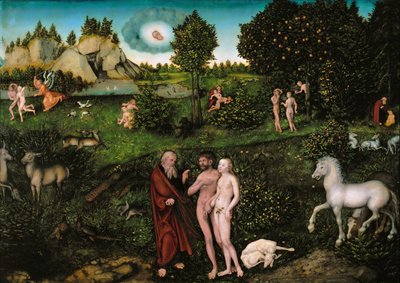 Renascença : Paraíso por Cranach, Lucas, o Ancião (1472-1553) de Lucas the Elder Cranach