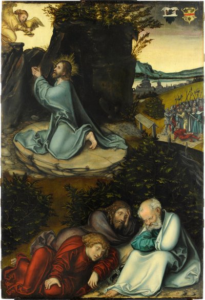 The Agony in the Garden, de Cranach, Lucas, o Ancião (1472-1553). Óleo sobre madeira, c.1540. Dimensões: 86,5x58,5 cm. Museu Kunstpalast, Duesseldorf de Lucas the Elder Cranach