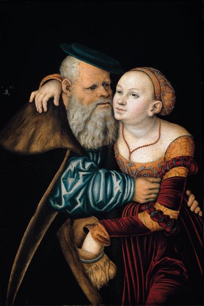 O casal desencontrado (óleo no painel de Lucas the Elder Cranach