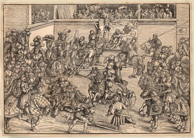 Torneio - Torneio - Cranach, Lucas, o Ancião (1472-1553) - 1509 - Corte de madeira - 29,8x42,7 - Coleção Particular de Lucas the Elder Cranach