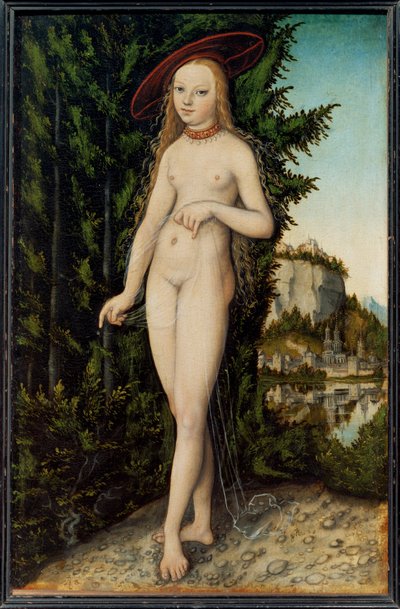 Venus debout dans un paysage - Vénus, de pé numa paisagem ... de Lucas the Elder Cranach