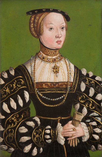 Elizabeth of Austria (1526-1545), c.1551 (óleo sobre cobre) de Lucas the Younger (school of) Cranach