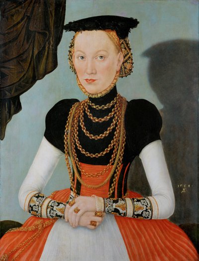 Retrato feminino de Lucas the Younger Cranach