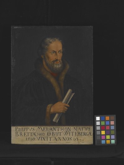 Retrato de Philipp Melanchthon (óleo sobre madeira) de Lucas the Younger Cranach
