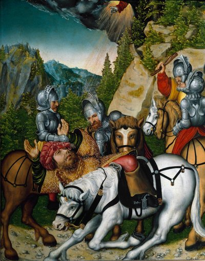 A Queda de Saulo ou a Conversão de São Paulo no Caminho de Damasco (Pintura de Lucas the Younger Cranach