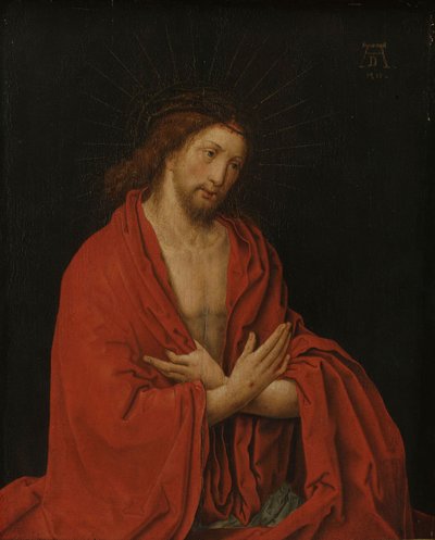 Cristo com coroa de espinhos de Lucas van (after) Leyden