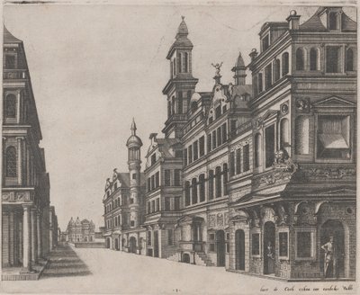 Perspectiva de uma rua de Lucas van Doetechum and Johannes