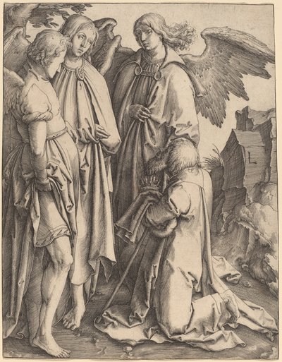 Abraão e os três anjos de Lucas van Leyden