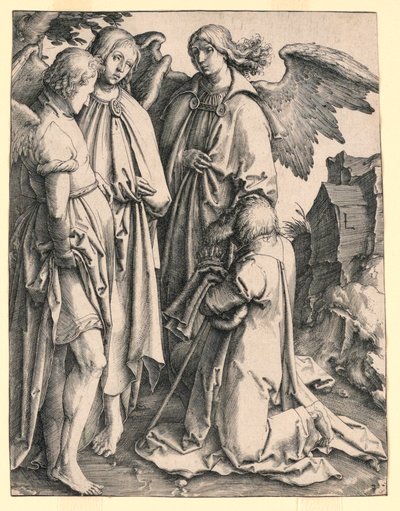 Abraão e os três anjos de Lucas van Leyden
