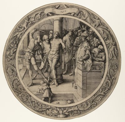 A Flagelação de Cristo The Round Passion (título da série) de Lucas van Leyden