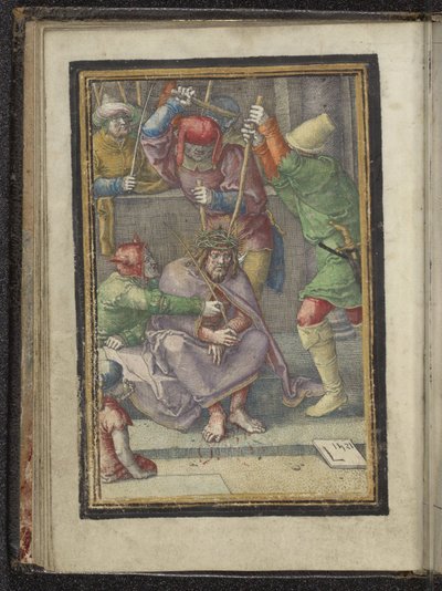 coroação de espinhos Paixão de Cristo (título da série) de Lucas van Leyden