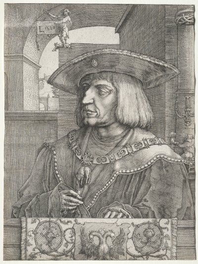 Imperador Maximiliano I, 1520. de Lucas van Leyden