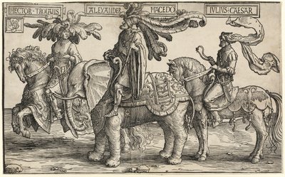Heitor de Tróia, Alexandre da Macedônia, Júlio César, de Os Nove Heróis de Lucas van Leyden