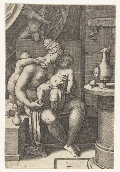 Liefde
Caritas (título sobre o objecto)
Zeven Deugden (título da série) de Lucas van Leyden