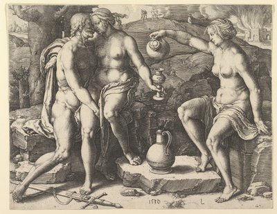 Ló e Suas Filhas, 1530. de Lucas van Leyden