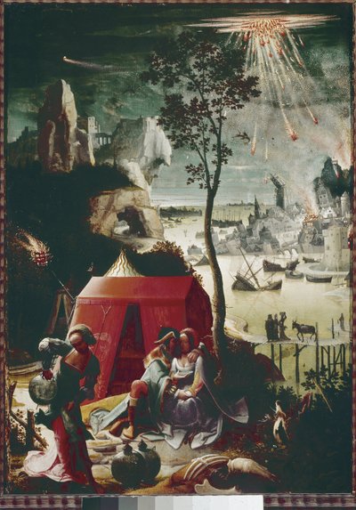 Lot and his Daughters (óleo sobre painel, cerca de 1517) de Lucas van Leyden