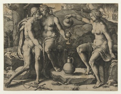 Lot e as suas filhas de Lucas van Leyden