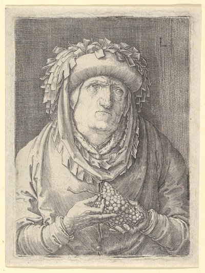 Mulher Adulta Com Uvas, ca. 1523 de Lucas van Leyden