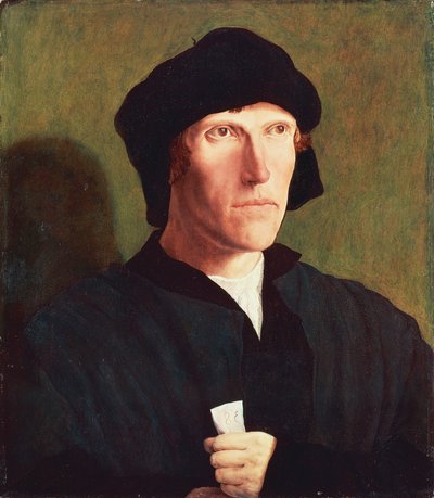 Retrato de homem de 38 anos, ca. 1521, de Lucas van Leyden (1494 ca. 1533), óleo sobre tela, 47x41 cm de Lucas van Leyden
