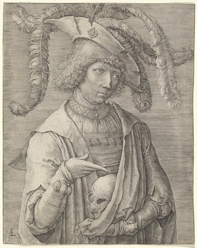 Retrato de um jovem com uma caveira de Lucas van Leyden