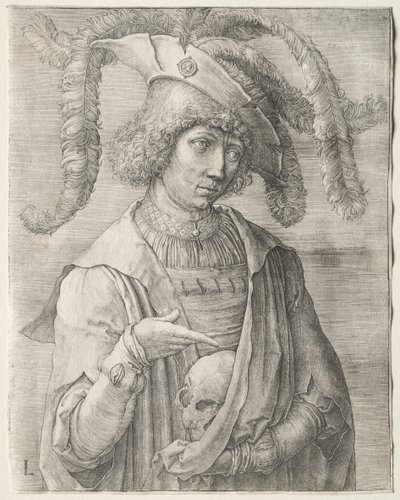Retrato de um jovem com uma caveira de Lucas van Leyden