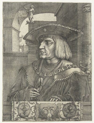 Retrato do Imperador Maximiliano I de Lucas van Leyden