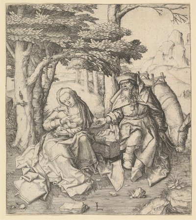 Descanse na fuga para o Egito, ca. 1506 de Lucas van Leyden