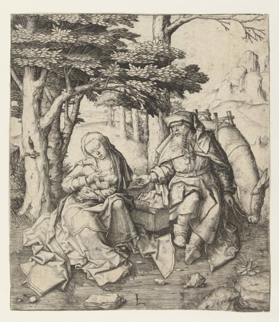 Descanse na fuga para o Egito de Lucas van Leyden