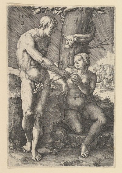 Pecado de Adão e Eva, 1529. de Lucas van Leyden