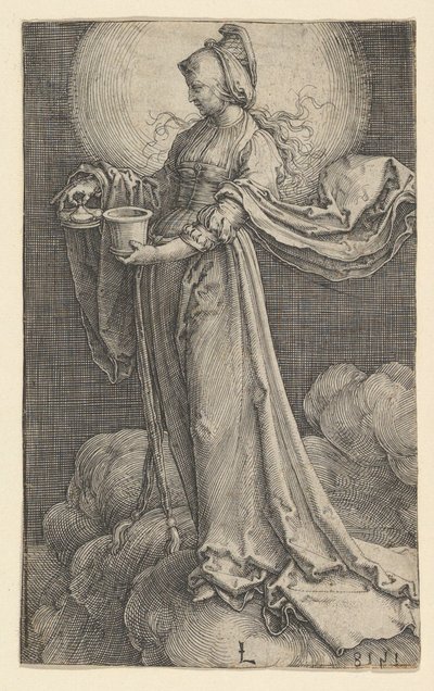 Santa Maria Madalena nas nuvens, 1518. de Lucas van Leyden