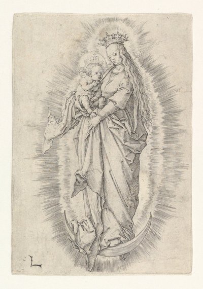A Virgem Coroada com o Menino na Glória, ca. 1512 de Lucas van Leyden