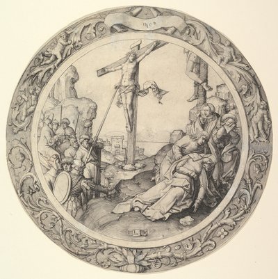 A Crucificação, da Paixão Circular, 1509. de Lucas van Leyden