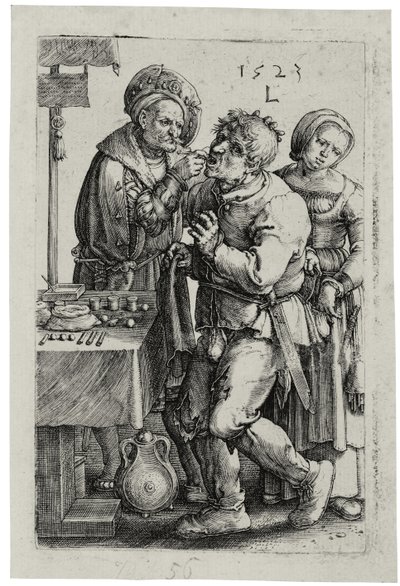 O Dentista, 1523 de Lucas van Leyden