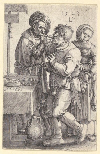 O dentista, 1523. de Lucas van Leyden
