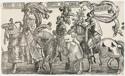 Os Nove Heróis: Josué, Davi, Judas Macabeus de Lucas van Leyden