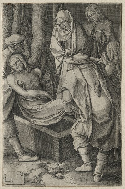 A Paixão: O Enterro de Cristo, 1521. de Lucas van Leyden