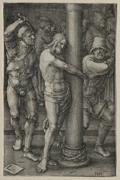 A Paixão: A Flagelação, 1521. de Lucas van Leyden