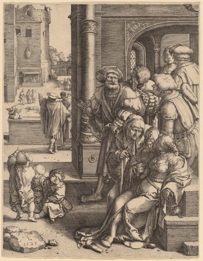 O Poeta Virgílio Suspenso em um Cesto de Lucas van Leyden