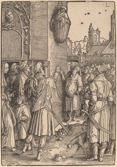 O Poeta Virgílio Suspenso em um Cesto de Lucas van Leyden