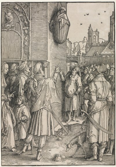 O poder das mulheres: o poeta Virgílio suspenso em uma cesta de Lucas van Leyden