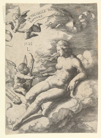 Vênus e Cupido, 1528. de Lucas van Leyden