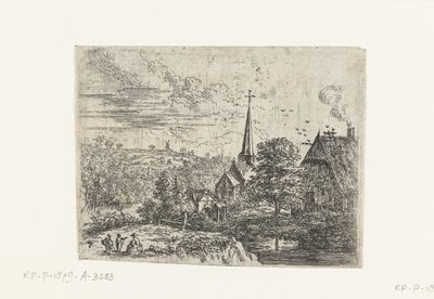 Aldeia situada sobre um rio
Pequenas paisagens (título da série) de Lucas van Uden