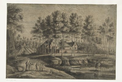 Vista do convento dos Capuchinhos em Tervuren de Lucas van Uden
