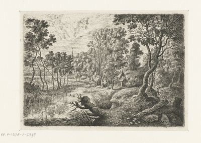 Paisagem com um riacho Seis paisagens (título da série) de Lucas van Uden