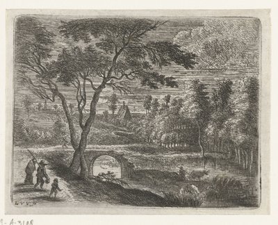 Paisagem com uma ponte em ruínas
Pequenas paisagens (título da série) de Lucas van Uden